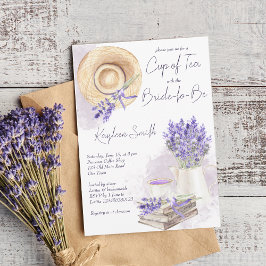Invitación Té de lavanda, fiesta de té ducha de novia