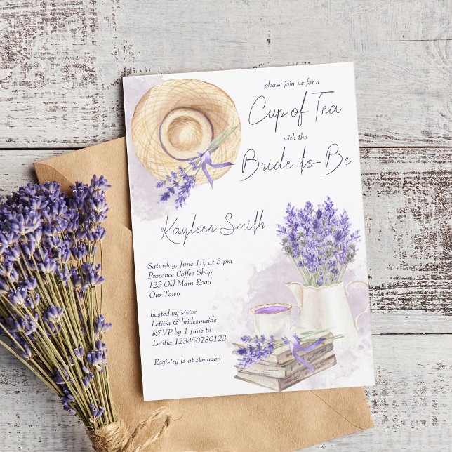 Invitación Té de lavanda, fiesta de té ducha de novia (Subido por el creador)
