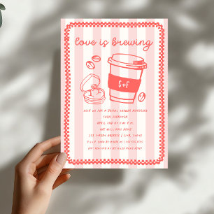 Invitación Té de Novia Doodle Rosa 'El Amor está en ebullició