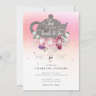 Invitación Té de novia floral australiano