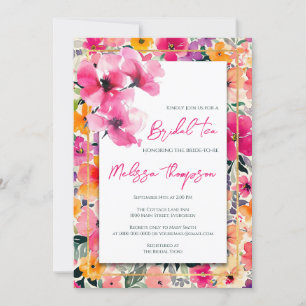 Invitación Té de novia floral, ducha de novia