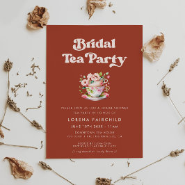 Invitación Té de novia retro y elegante
