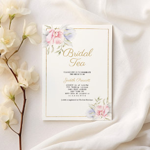 Invitación Té de novia rosa pastel fiesta Bridal Shower