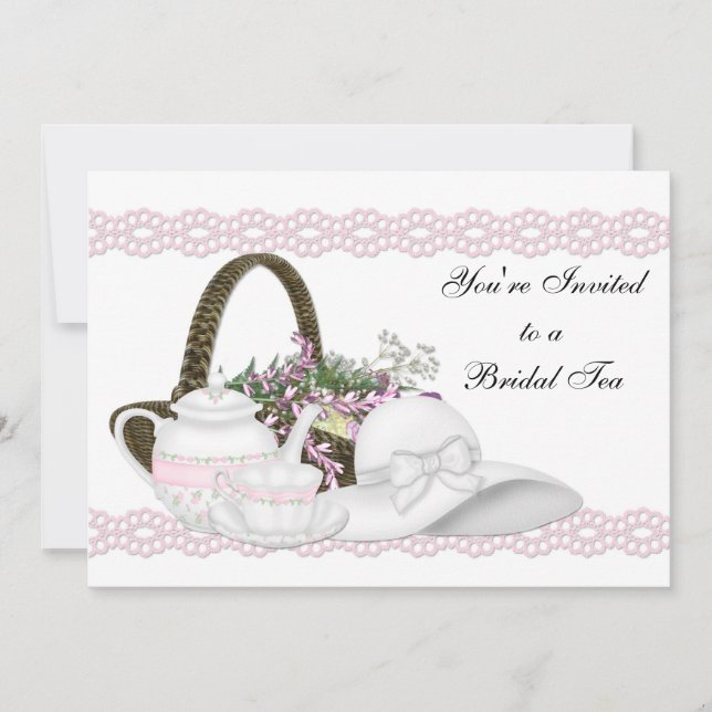 Invitación Té de novia rosado (Anverso)
