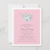 Té de Regalo de Boda con Tetera de Damasco Rosa