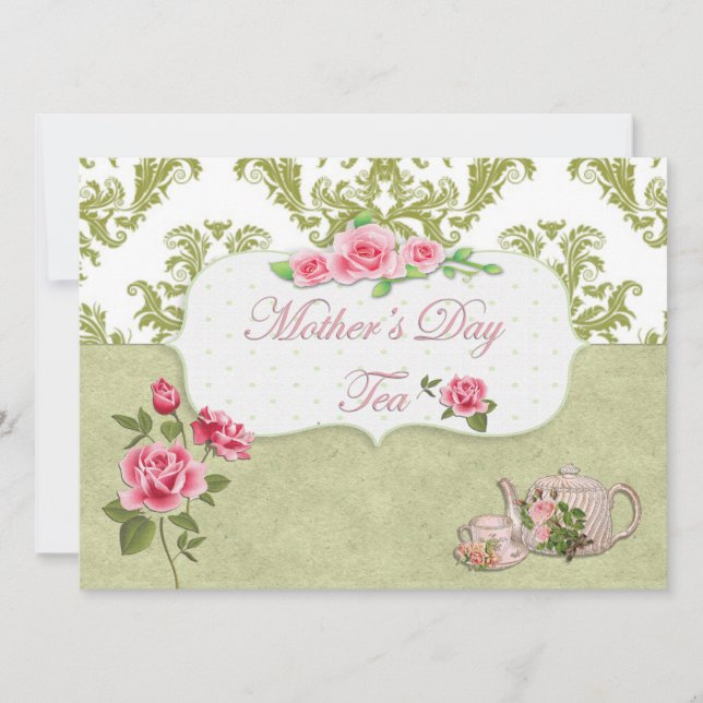 Invitación Té del día de madre (Anverso)