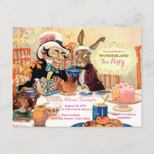 Invitación Té del Sombrerero Loco Alice en el País de las Mar