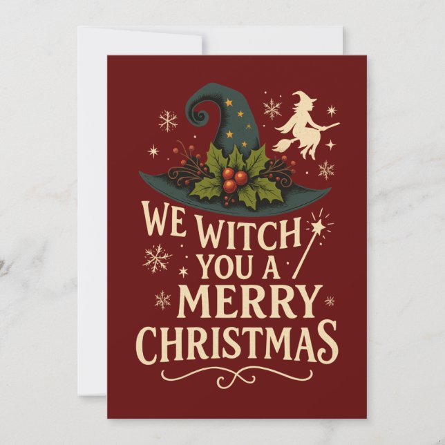 Invitación Te Deseamos un Feliz Navidad las Brujas (Anverso)