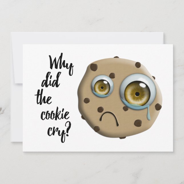Invitación Te echo de menos, mamá chiste de galletas (Anverso)