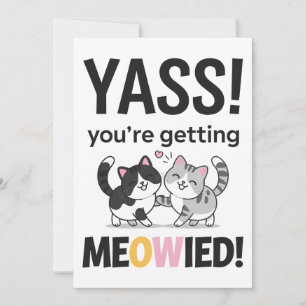 Invitación Te estás casando con gato Meowied divertido boda c