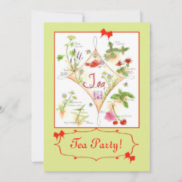 Invitación Té Fiesta Té herbal Agua Ilustracion arte