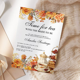 Invitación Té Floral Caído Con Novia Para Ser Ducha De Novias
