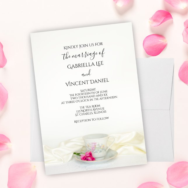 Invitación Té floral con Boda rosa (Subido por el creador)