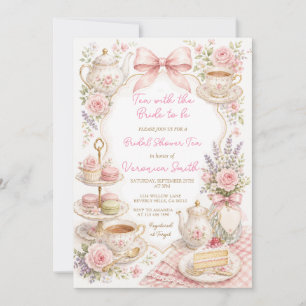 Invitación Té floral de jardín con la novia Despedida de solt