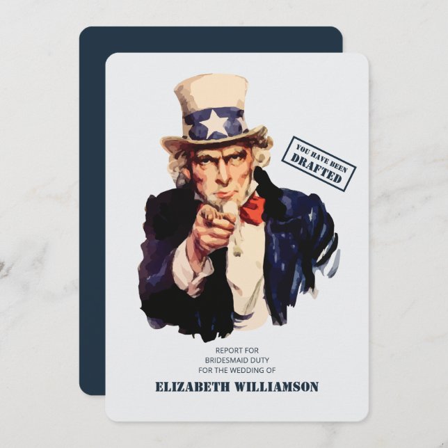 Invitación ¡Te Han Redactado! Obligación de la dama de honor (Anverso / Reverso)