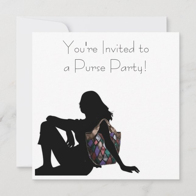 Invitación ¡Te invitan a un Fiesta de bolsos! (Anverso)
