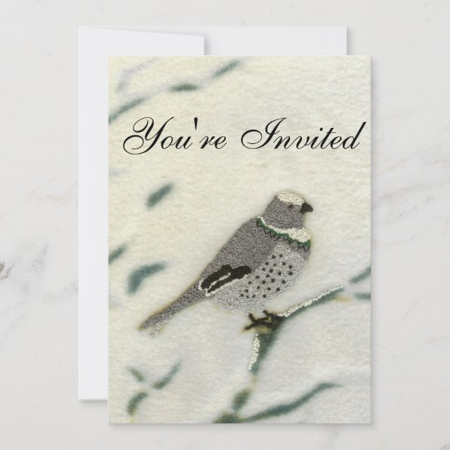 Invitación Te Invitan Pájaro de Nieve (Anverso)