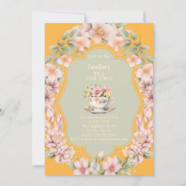 Invitación Té Jardín Encantado Para Dos Cumpleaños