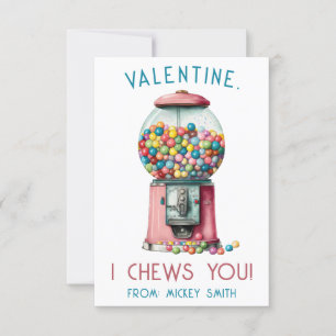Invitación ¡Te Mastico, Valentine! Gumball Machine Valentine
