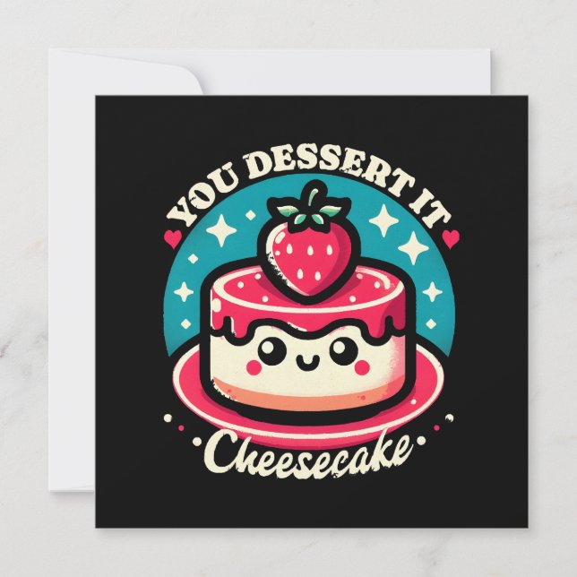 Invitación Te Mereces - Cheesecake Kawaii (Anverso)