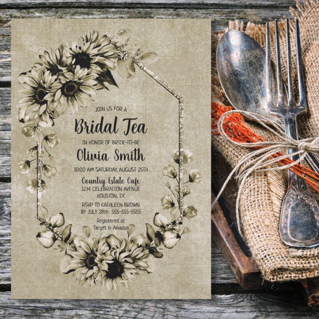 Invitación Té nupcial de girasol ruso (Subido por el creador)