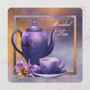 Invitación Té nupcial de orquídea púrpura