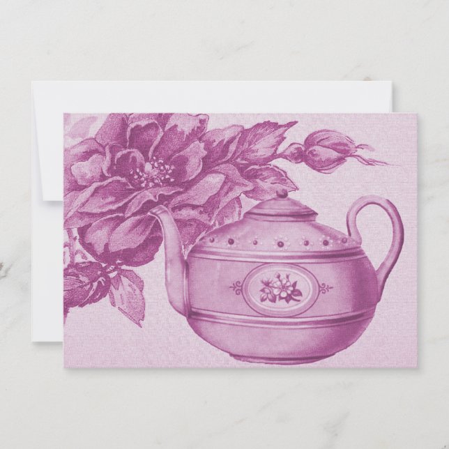 Invitación Té nupcial Rosa (Anverso)