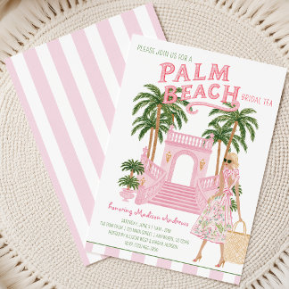 Invitación Té o fiesta de novia de cabina Preppy Palm Beach