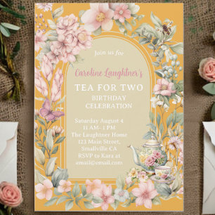 Invitación Té Para Dos Aniversario De Un Jardín De Flores Sil