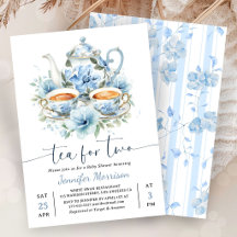 Té para dos Baby Shower Niño Azul Polvoriento