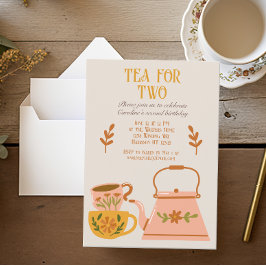 Invitación Té Para Dos Caídos Fiesta De Té De Té