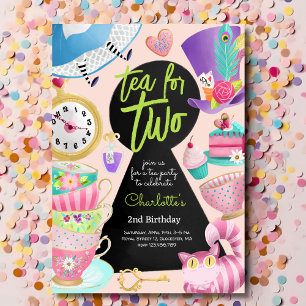 Invitación Té para dos, cumpleaños de té