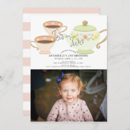 Invitación Té para dos Fiestas de té foto de cumpleaños