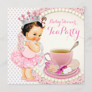 Invitación Té para la Ducha de Bebé de Niña