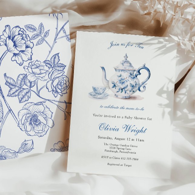 Invitación Té para que mamá sea Fiesta de té de Baby Shower (Subido por el creador)