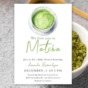 Invitación Te queremos así que Matcha Baby Shower