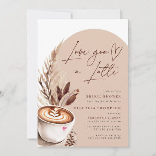 Invitación Te quiero una ducha de novia de café de latte