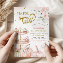 Té Rosa de Calabaza Otoñal Para Dos niñas cumpleañ