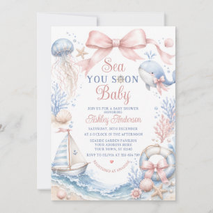 Invitación Te Vemos Pronto Bebé Niña Baby Shower