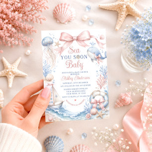Invitación Te Vemos Pronto Bebé Niña Baby Shower