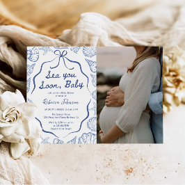 Invitación Te Vemos Pronto, Foto de Baby Shower de Caracolito