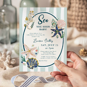 Invitación Te veo pronto, bebé 'Fiesta de bebé Riviera Coster