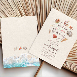 Invitación Te veo pronto conchas de mar baby shower