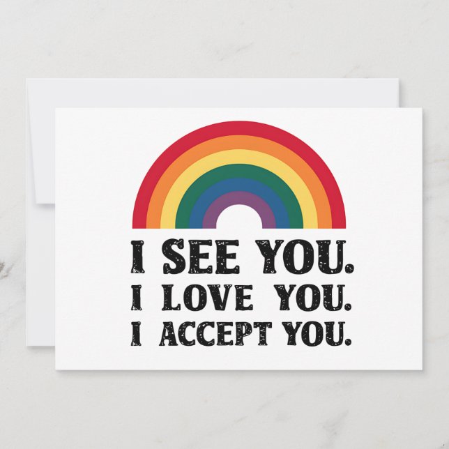 Invitación Te Veo Que Te Amo Te Acepto LGBTQ (Anverso)
