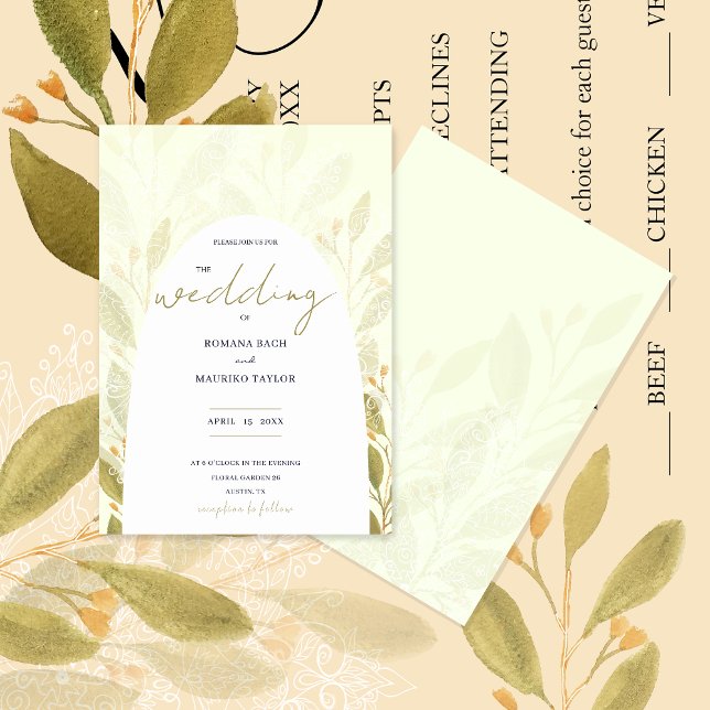 Invitación Té verde acuarela romántico artístico (Subido por el creador)