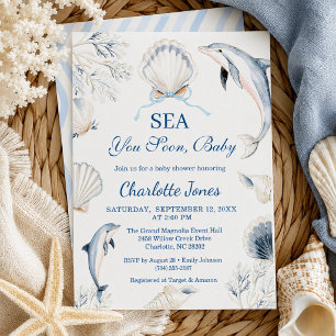 Invitación Te Veré Pronto Bebé Niño Fiesta de Bebé Costera