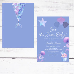 Invitación Te Veremos Pronto Bebé Niño Baño de Bebé con Tema