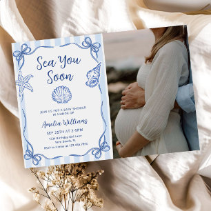 Invitación Te Veremos Pronto, Foto de Baby Shower de Caracoli