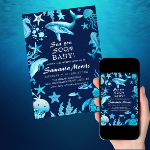 Invitación Te Veremos Pronto Náutico Bebe Está en Camino Bebe