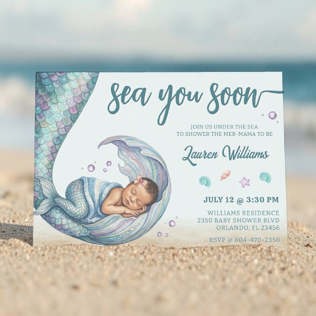 Invitación Te Veremos Pronto Sirena Fiesta de Bebé (Subido por el creador)